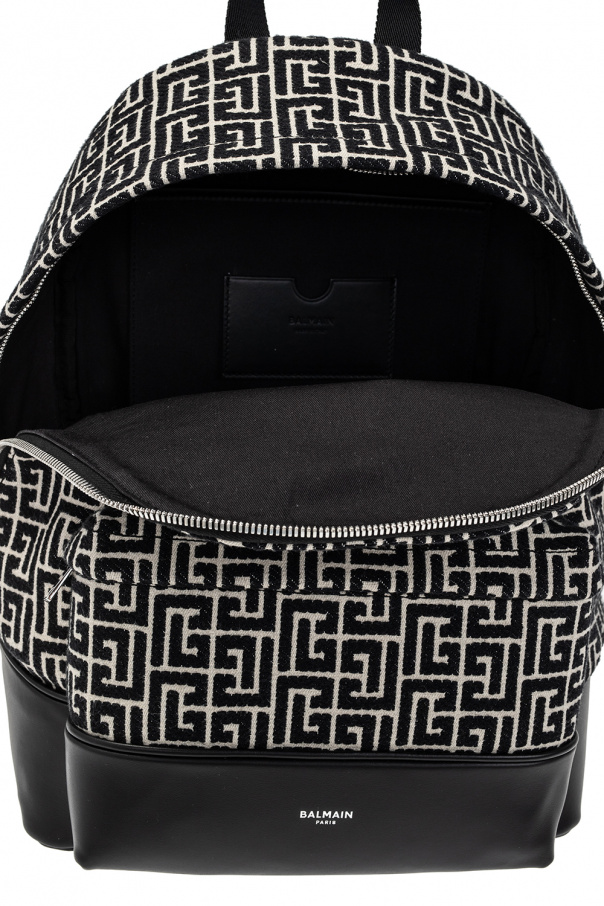 Balmain embossed leather shoulder bag Black - Black Backpack